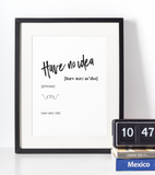 Have no idea definition plakat - Just Karikatur