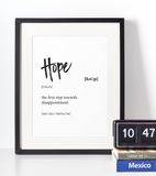 Hope definition plakat - Just Karikatur
