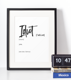 Idiot definition plakat - Just Karikatur