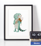 Iguana - Børneplakat - Just Karikatur
