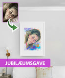 Jubilæumsgave - Vandmaleri efter dine fotos - Just Karikatur
