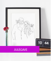Julegave - line art tegning efter dine fotos - Just Karikatur