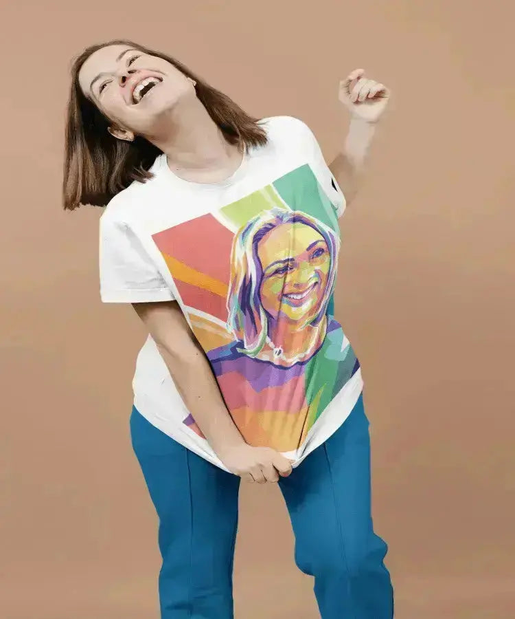 Kobberbryllupsgave - pop art tegning efter dine fotos - Just Karikatur