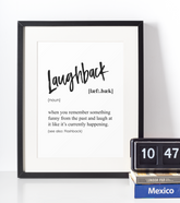 Laughback definition plakat - Just Karikatur