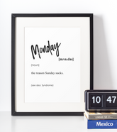 Monday definition plakat - Just Karikatur