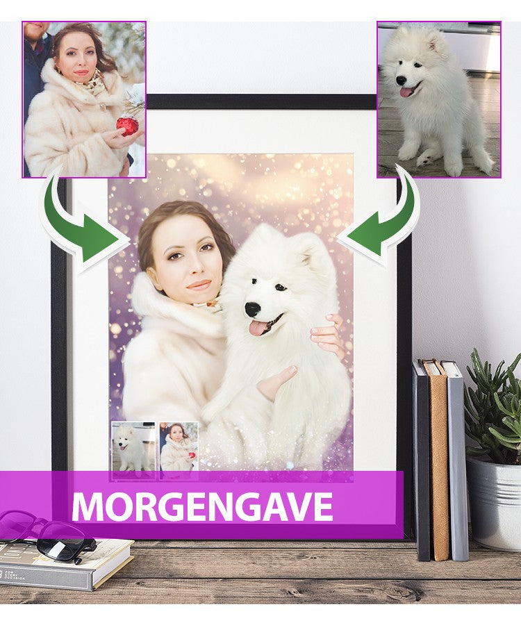 Morgengave - Dream portræt efter dine fotos - Just Karikatur