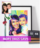 Mors dags gave - pop art tegning efter dine fotos - Just Karikatur