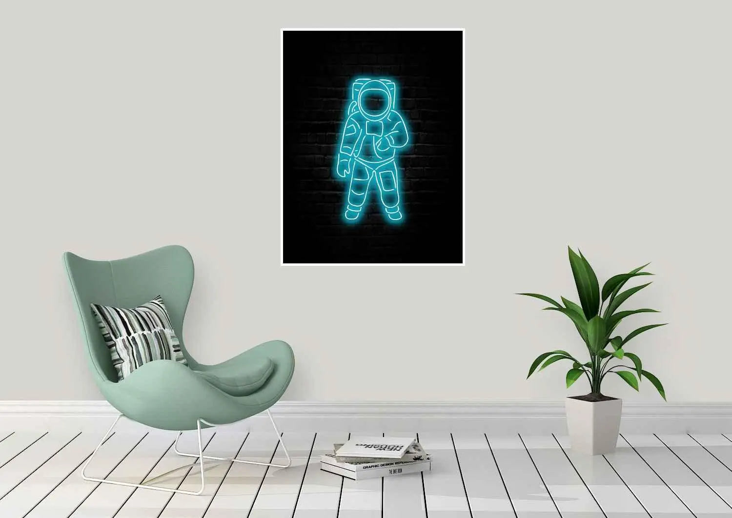 Neon Plakat - Astronat - Just Karikatur