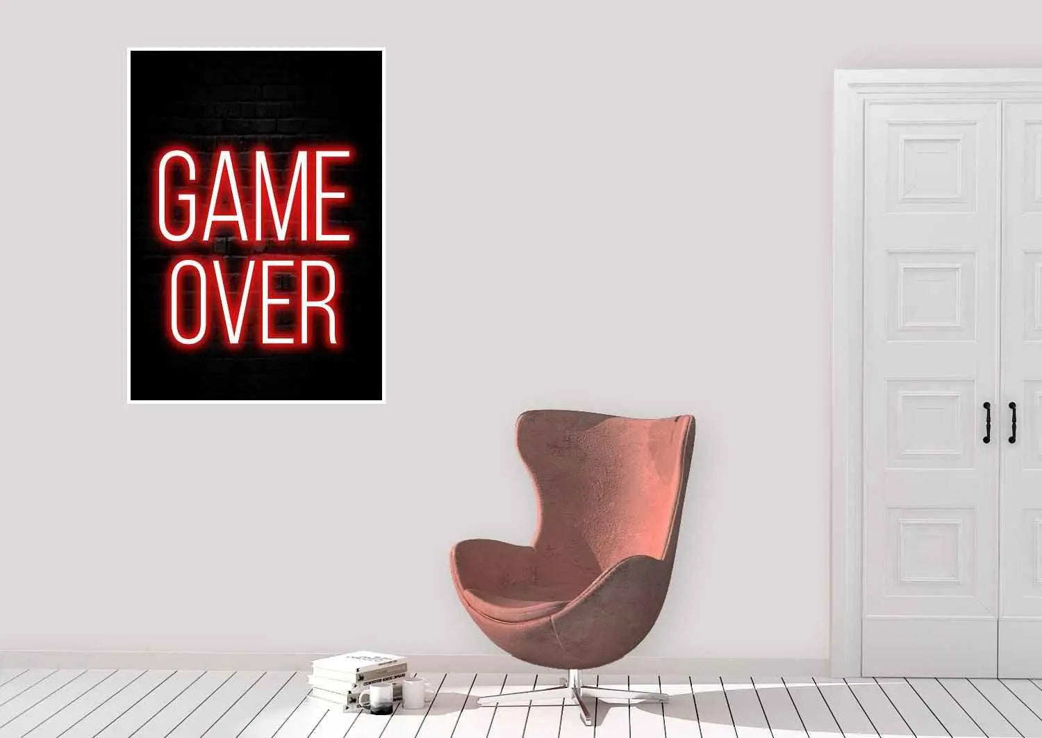Neon Plakat - Game Over - Just Karikatur