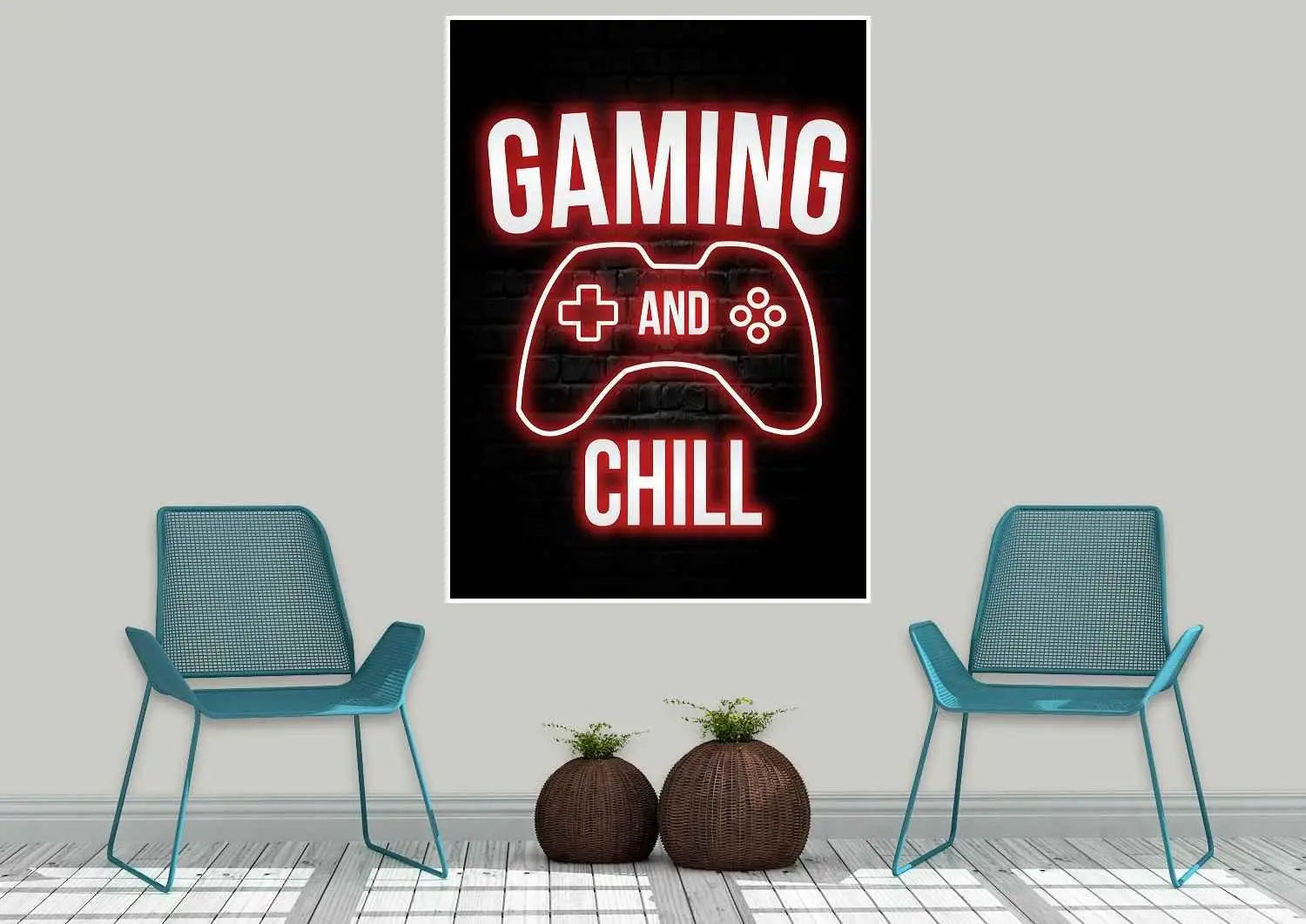 Neon Plakat - Gaming Chill - Just Karikatur