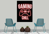 Neon Plakat - Gaming Chill - Just Karikatur