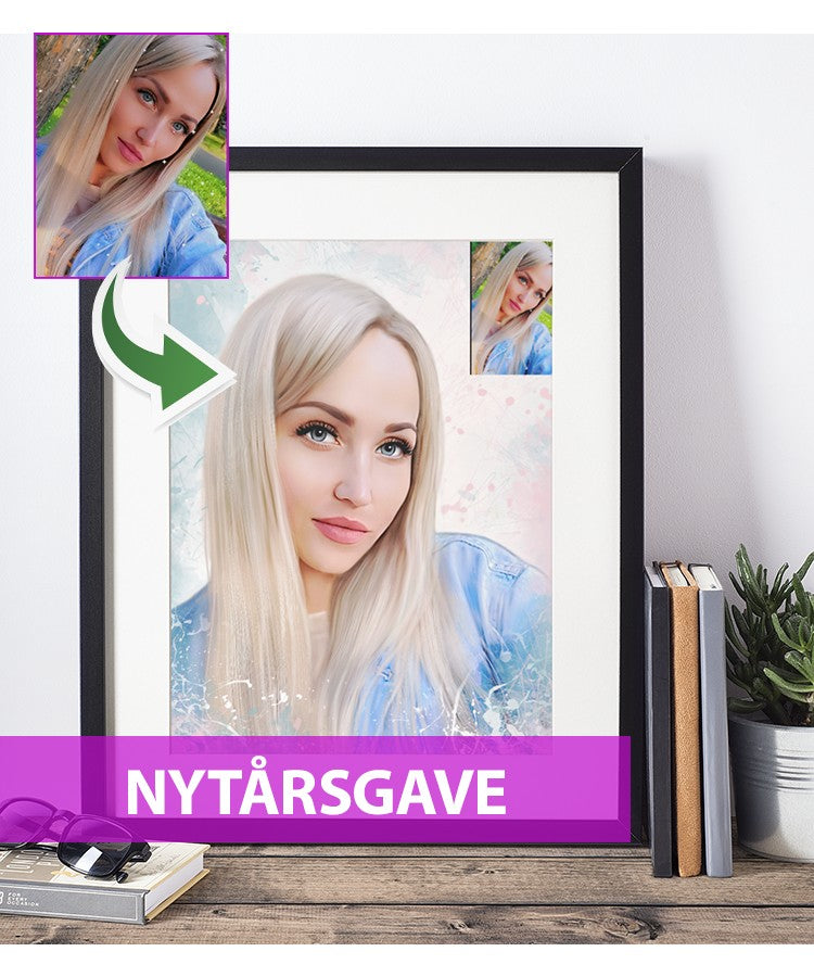 Nytårsgave - Dream portræt efter dine fotos - Just Karikatur
