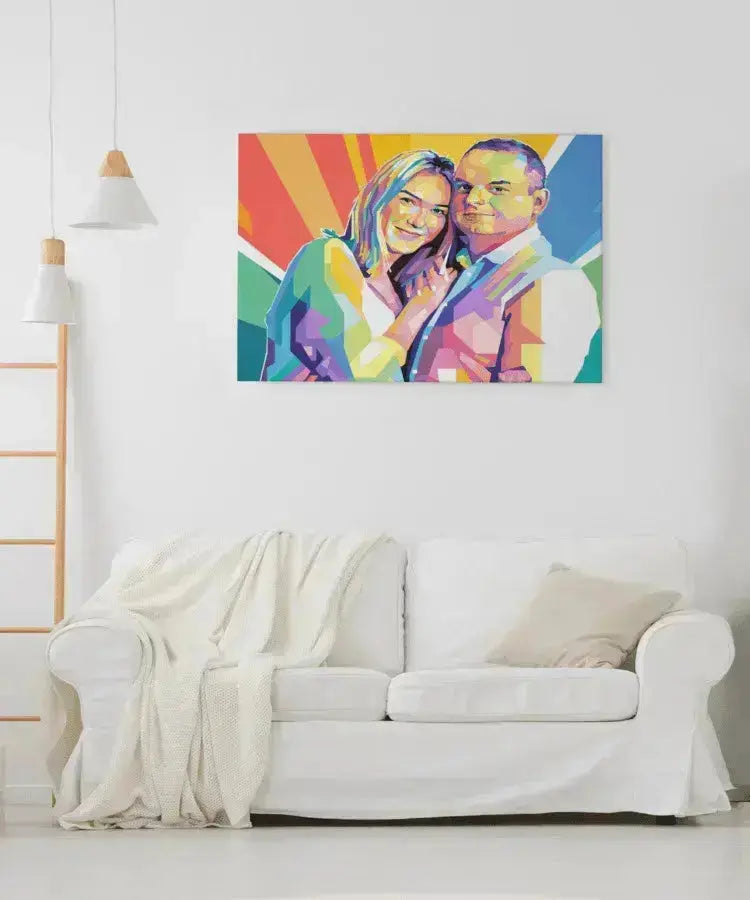 Nytårsgave - pop art tegning efter dine fotos - Just Karikatur