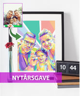 Nytårsgave - pop art tegning efter dine fotos - Just Karikatur