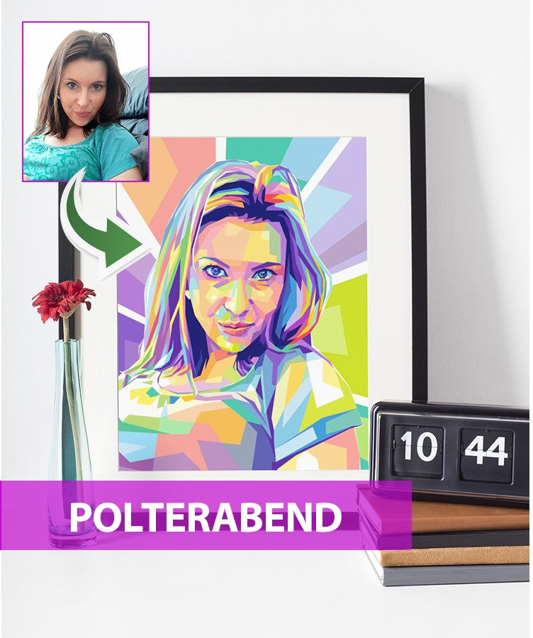 Polterabend - pop art tegning efter dine fotos - Just Karikatur