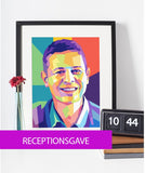 Receptionsgave - pop art tegning efter dine fotos - Just Karikatur