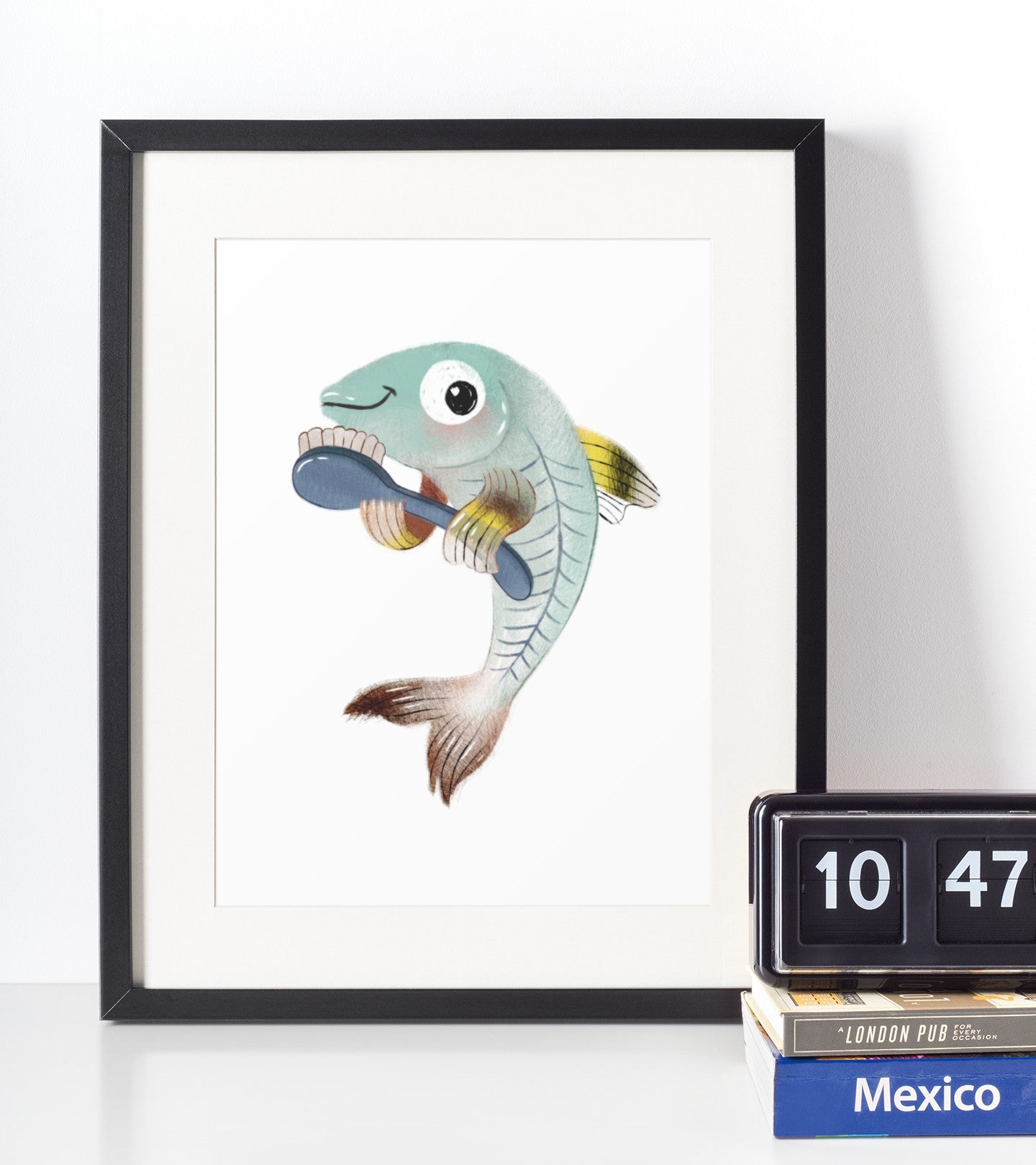 Røntgen fisk - Børneplakat - Just Karikatur