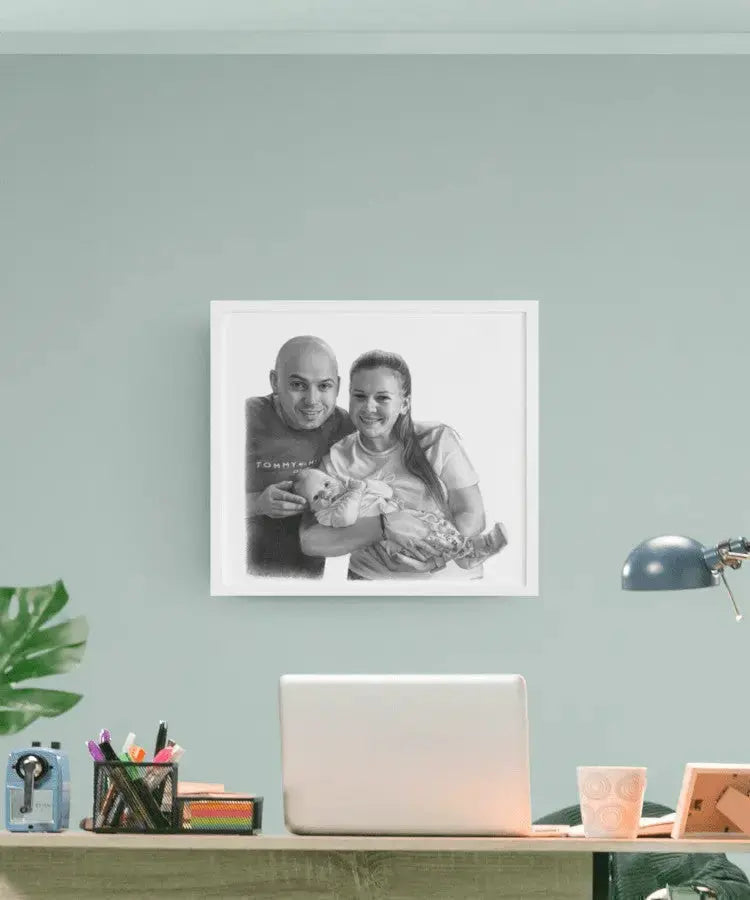 Sølvbryllupsgave- Portrættegning efter dine fotos - Just Karikatur