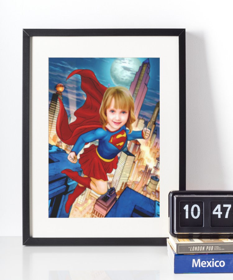 Supergirl - karikaturtegning efter dine fotos - Just Karikatur