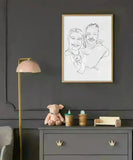 Svendegilde - line art tegning efter dine fotos - Just Karikatur