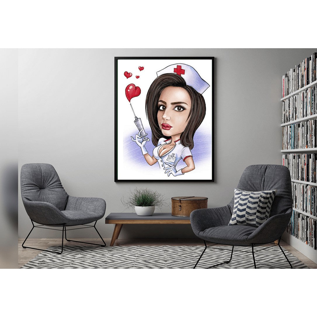 Sygeplejerske - Just Karikatur