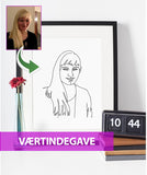 Værtindegave - line art tegning efter dine fotos - Just Karikatur