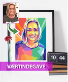 Værtindegave - pop art tegning efter dine fotos - Just Karikatur