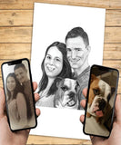 Værtindegave- Portrættegning efter dine fotos - Just Karikatur