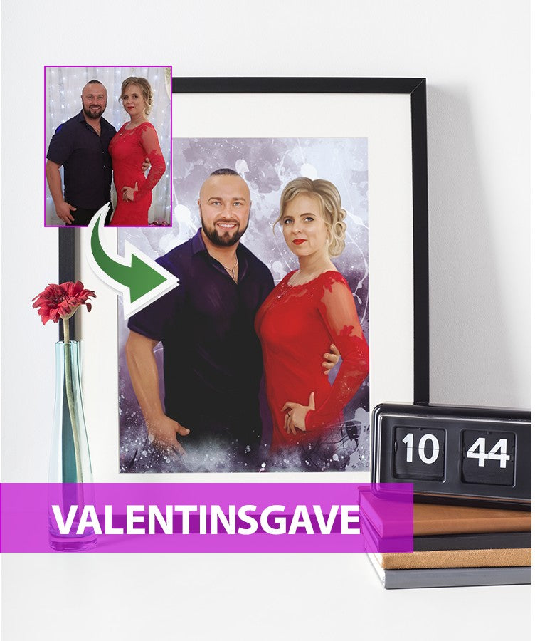 Valentinsgave - Dream portræt efter dine fotos - Just Karikatur