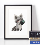 Vaskebjørn - Børneplakat - Just Karikatur