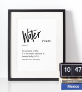 Water definition plakat - Just Karikatur