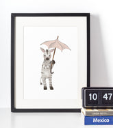 Zebra - Børneplakat - Just Karikatur