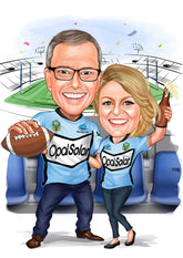 Par tema96 (2 personer) - karikaturtegning efter dine fotos - Just Karikatur