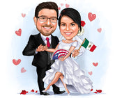 Par tema224 (2 personer) - karikaturtegning efter dine fotos - Just Karikatur