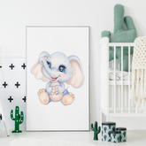Elefant børne plakat - Just Karikatur