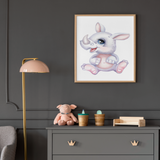 Næsehorn børne plakat - Just Karikatur