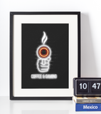Neon Plakat - Coffee and gaming - Just Karikatur