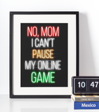 Neon Plakat - No mom - Just Karikatur
