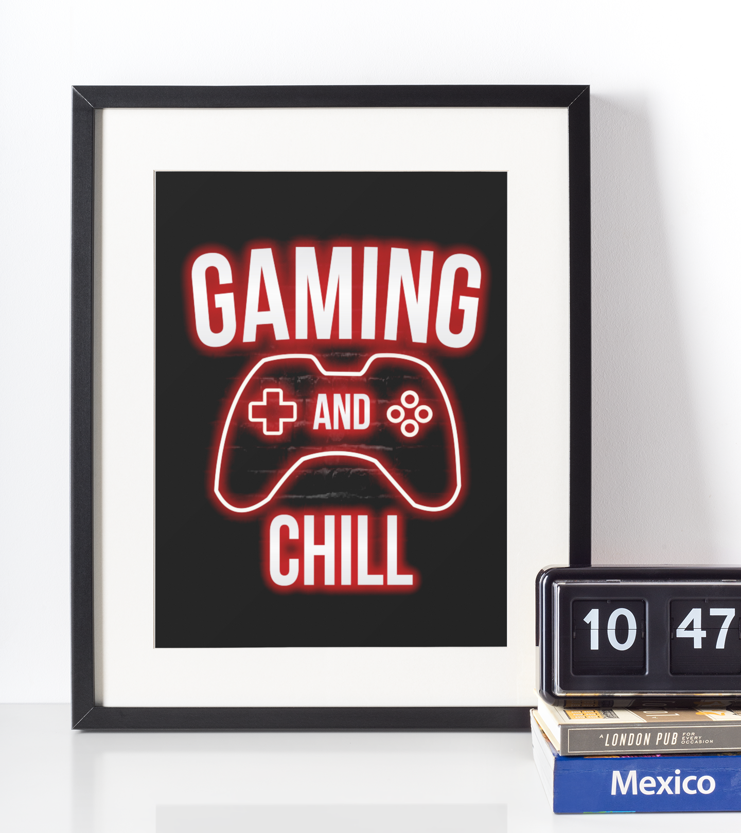 Neon Plakat - Gaming Chill - Just Karikatur