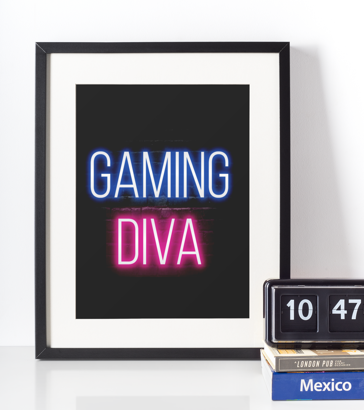 Neon Plakat - Gaming Diva - Just Karikatur