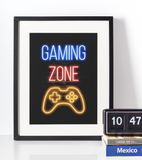 Neon Plakat - Gaming Zone - Just Karikatur
