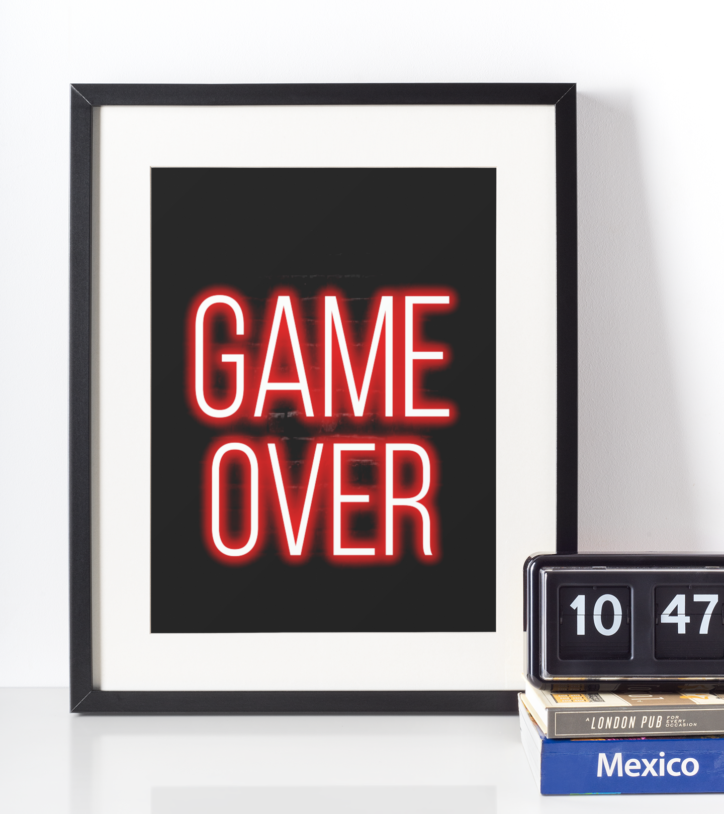 Neon Plakat - Game Over - Just Karikatur