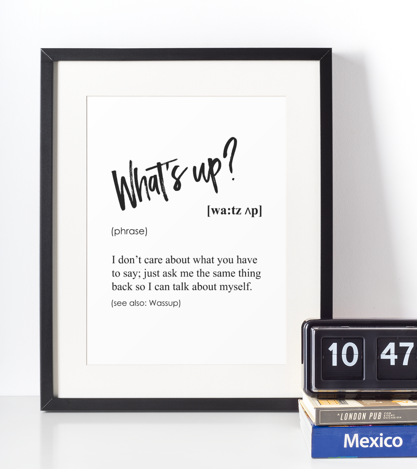 Whats up definition plakat - Just Karikatur