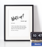 Whats up definition plakat - Just Karikatur