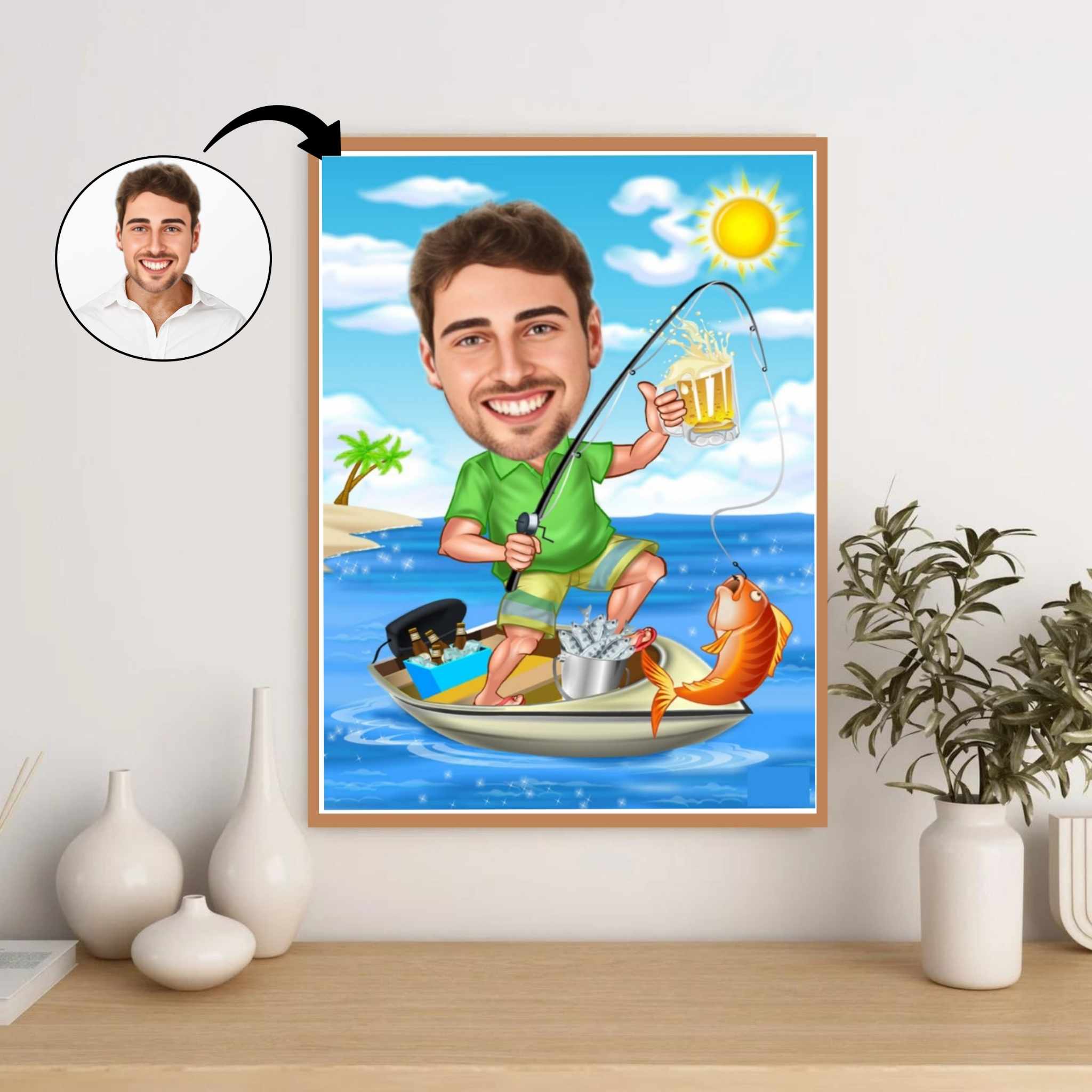 Fødselsdag tema27 (1 person) - karikaturtegning efter dine fotos - Just Karikatur