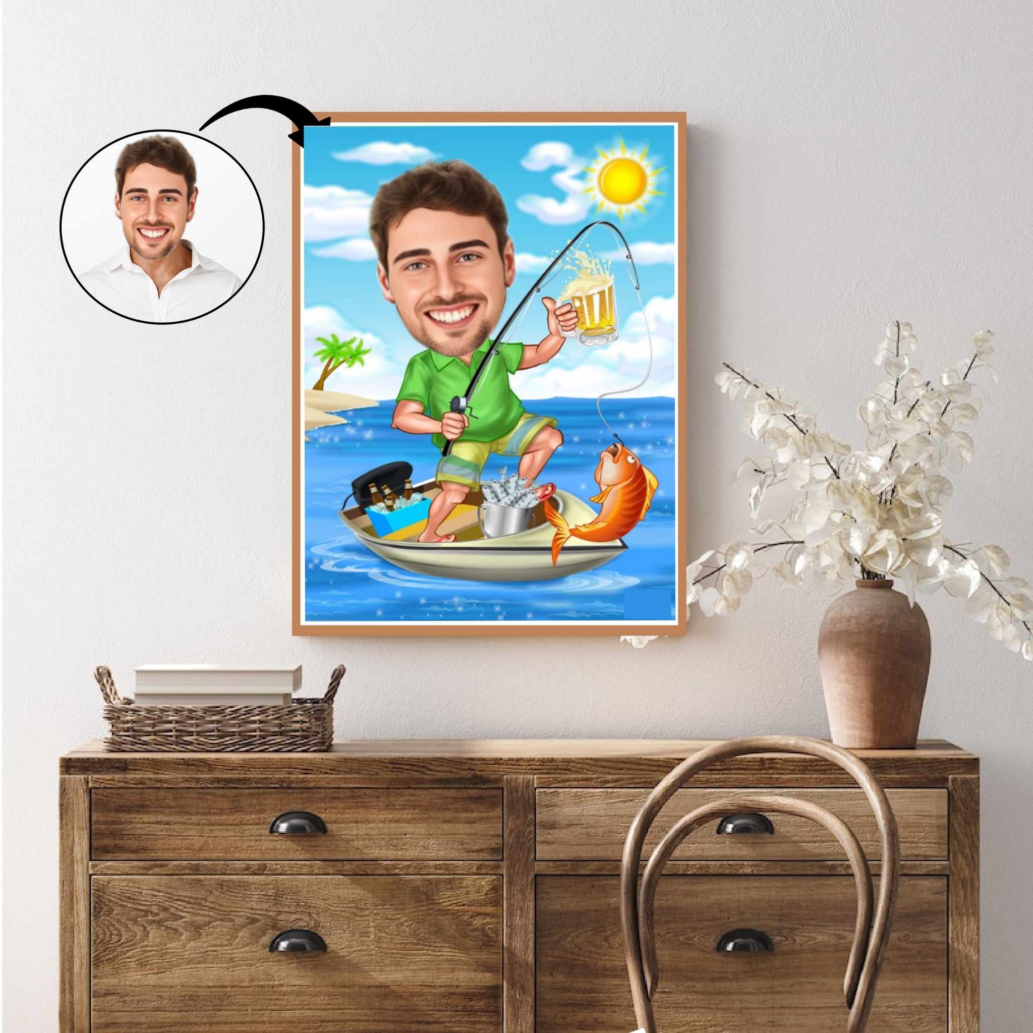 Fødselsdag tema27 (1 person) - karikaturtegning efter dine fotos - Just Karikatur