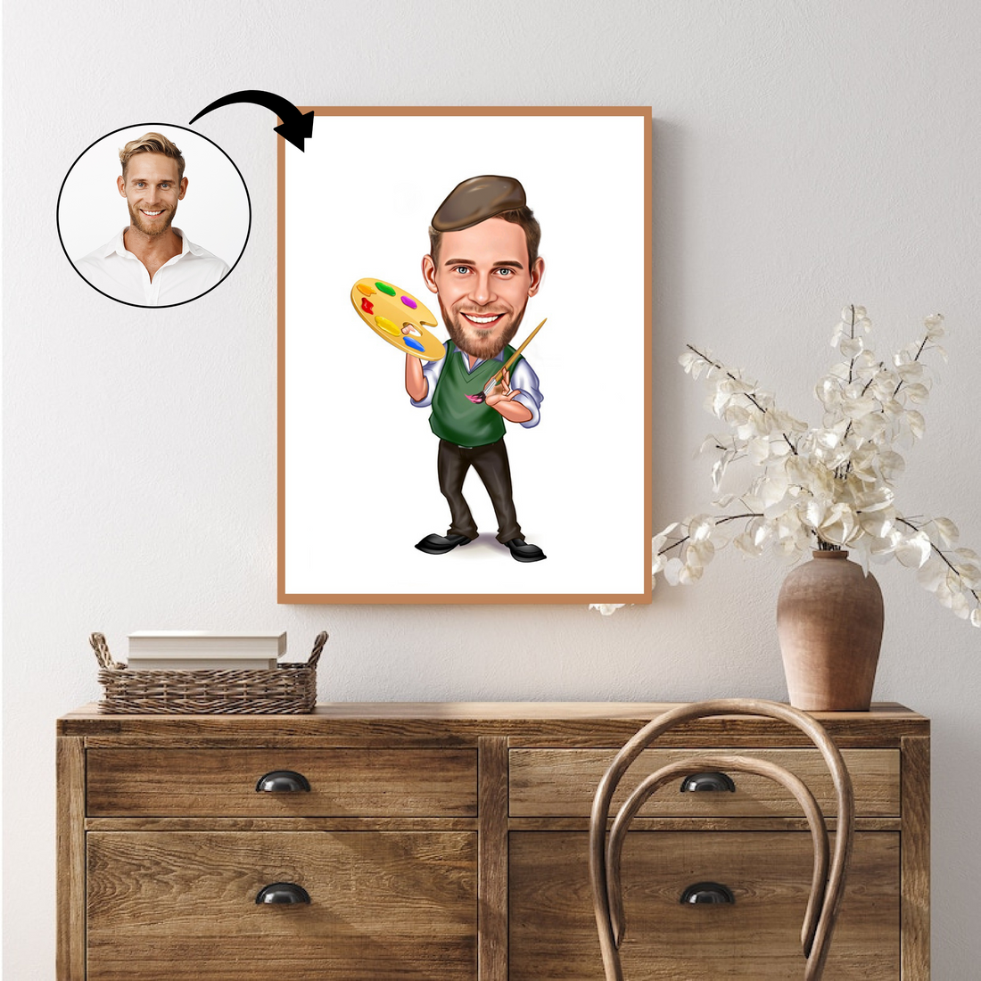 Arbejde &amp; Erhverv tema72 (1 person) - karikaturtegning efter dine fotos