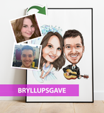 Bryllupsgave - Karikaturtegning efter dine fotos