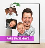 Fars Dags Gave - karikaturtegning efter dine fotos