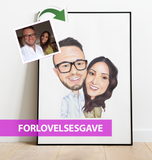 Forlovelsesgave - karikaturtegning efter dine fotos